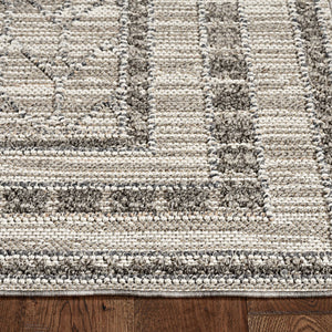 2' X 8' Grey Bordered Runner Rug