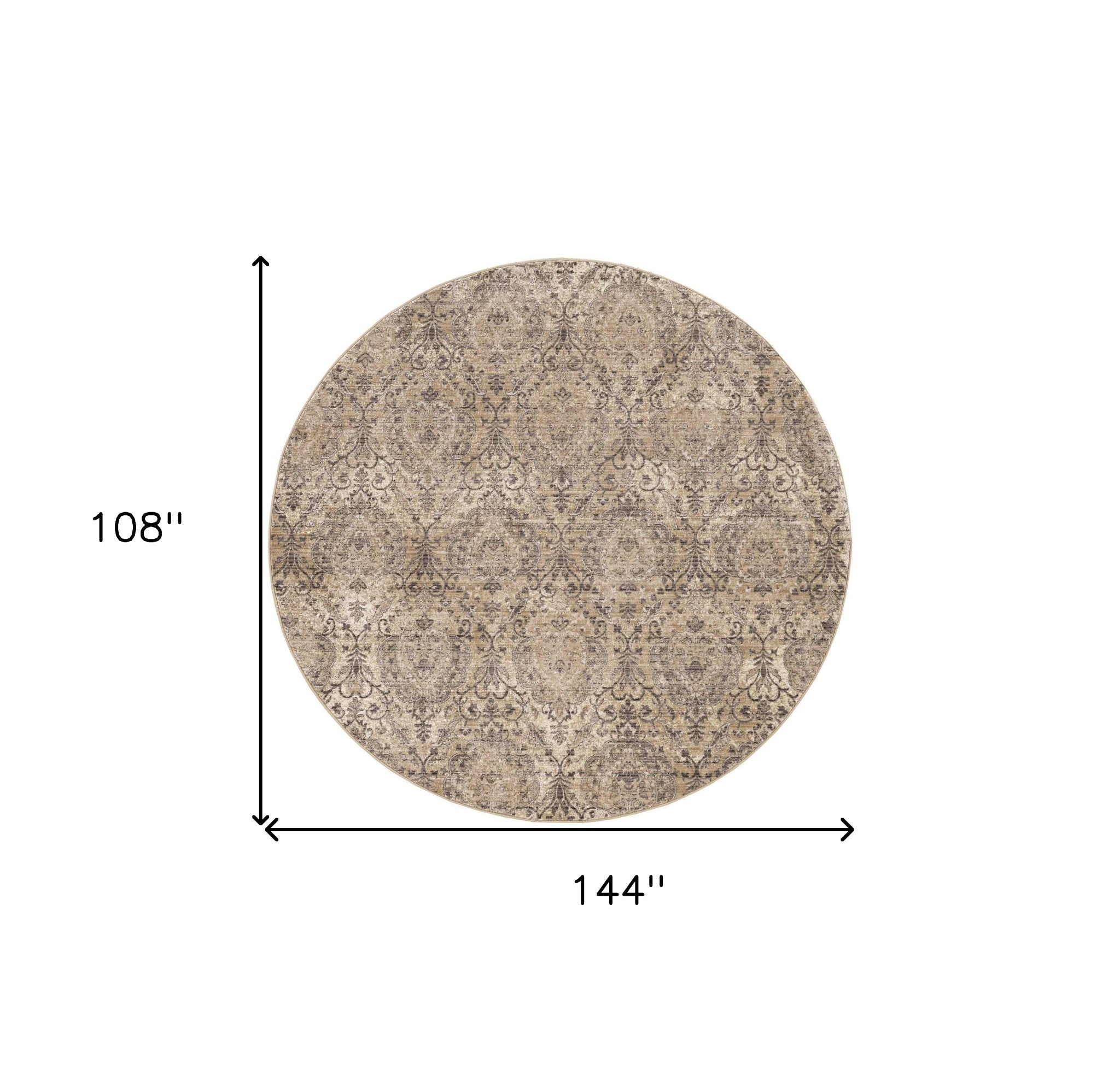 8' Sand Or Charcoal Polypropylene Runner Rug