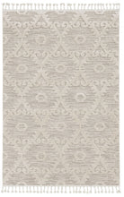 12'X15' Ivory Beige Machine Woven Geometric With Fringe Indoor Area Rug