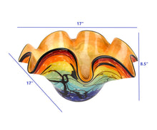 17 cuenco de centro de mesa de cristal de arte de diseño de disquete soplado a la boca