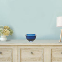 Cuenco de cristal azul medianoche sin plomo, fabricado en Europa, soplado a boca, 6