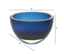 Cuenco de cristal azul medianoche sin plomo, fabricado en Europa, soplado a boca, 6