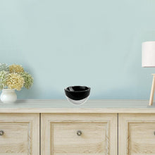 Cuenco negro azabache sin plomo de 6 cristales soplados a boca fabricados en Europa