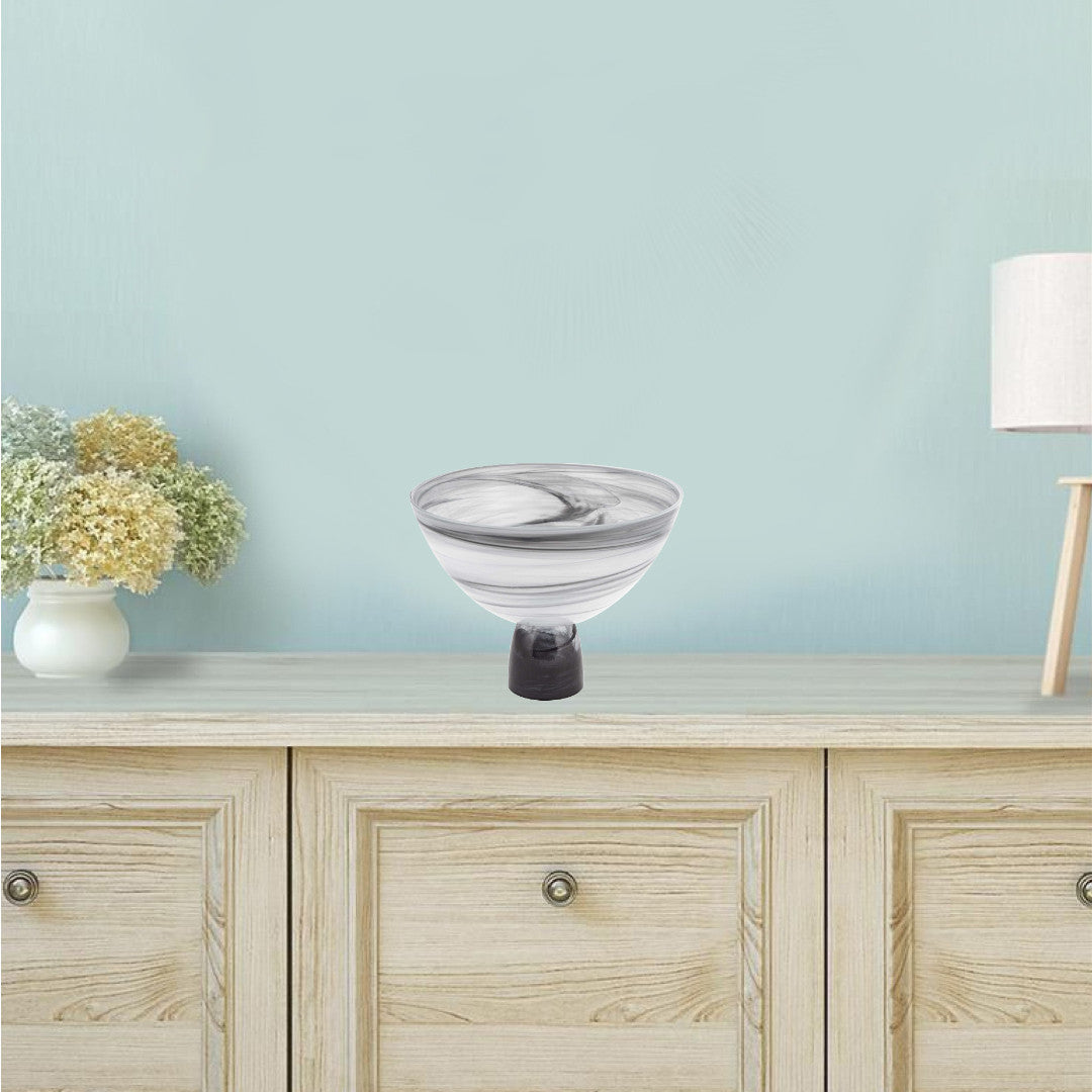 10 cuencos de centro de mesa con base de vidrio pulido soplado a boca