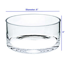 8 Mouth Blown Lead Free Classic Glass Cylinder Bowl