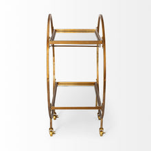 Showstopper Circular Rolling Gold Bar Cart