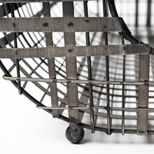 Set Of 2 Gray Metal With Circle Handle Trays