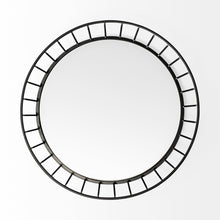 Matte Black Wavy Metal With Mirrored Glass Bottom Round Tray 20