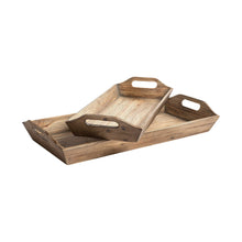 Natural Brown Wood With Grains And Knots Highlight Trays Set Of 2