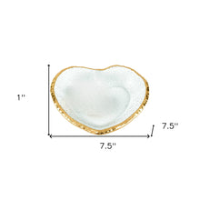 8 Mouth Blown Heart Edge Gold Leaf Plate
