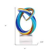 6 Multicolor Art Glass Rainbow Centerpiece