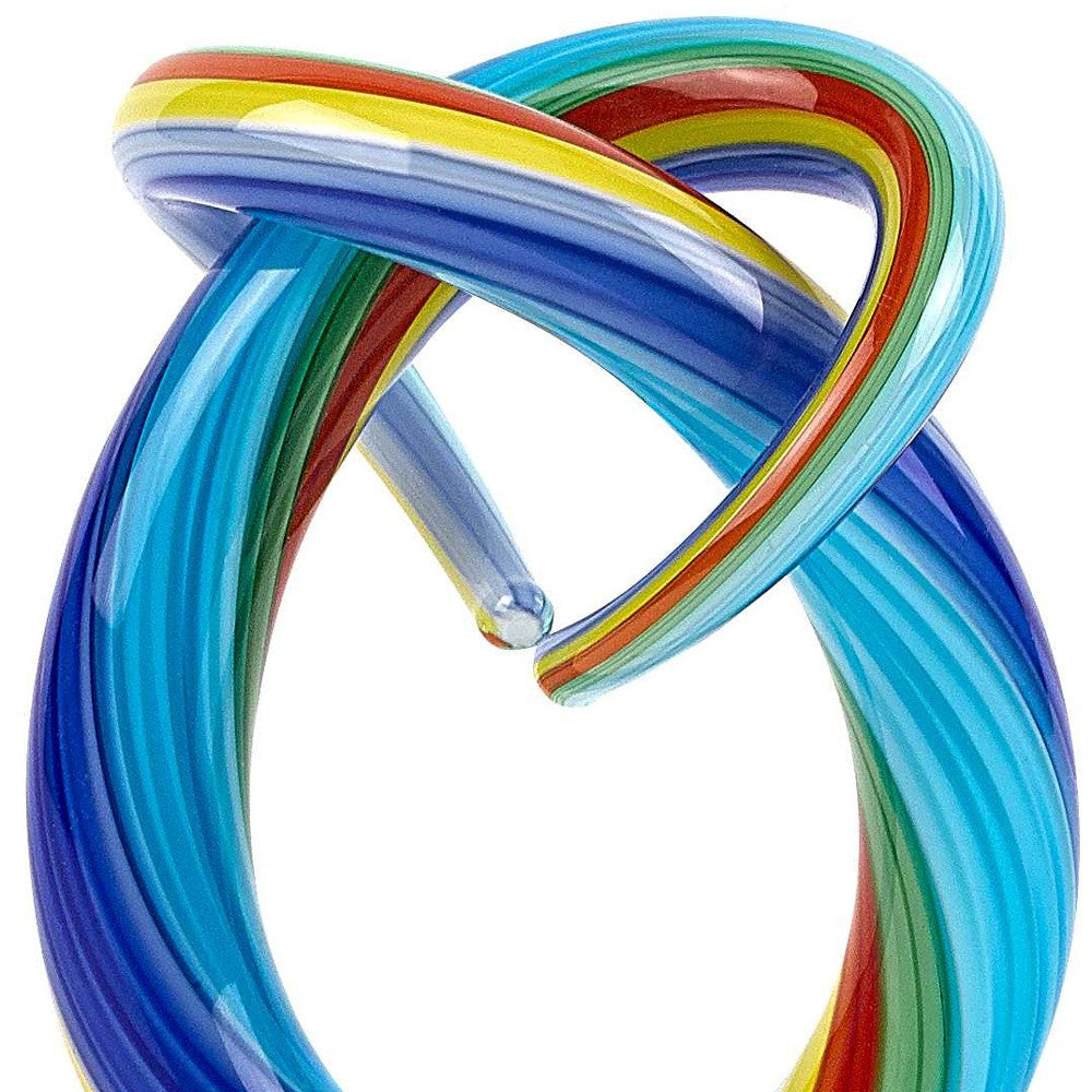 6 Multicolor Art Glass Rainbow Centerpiece