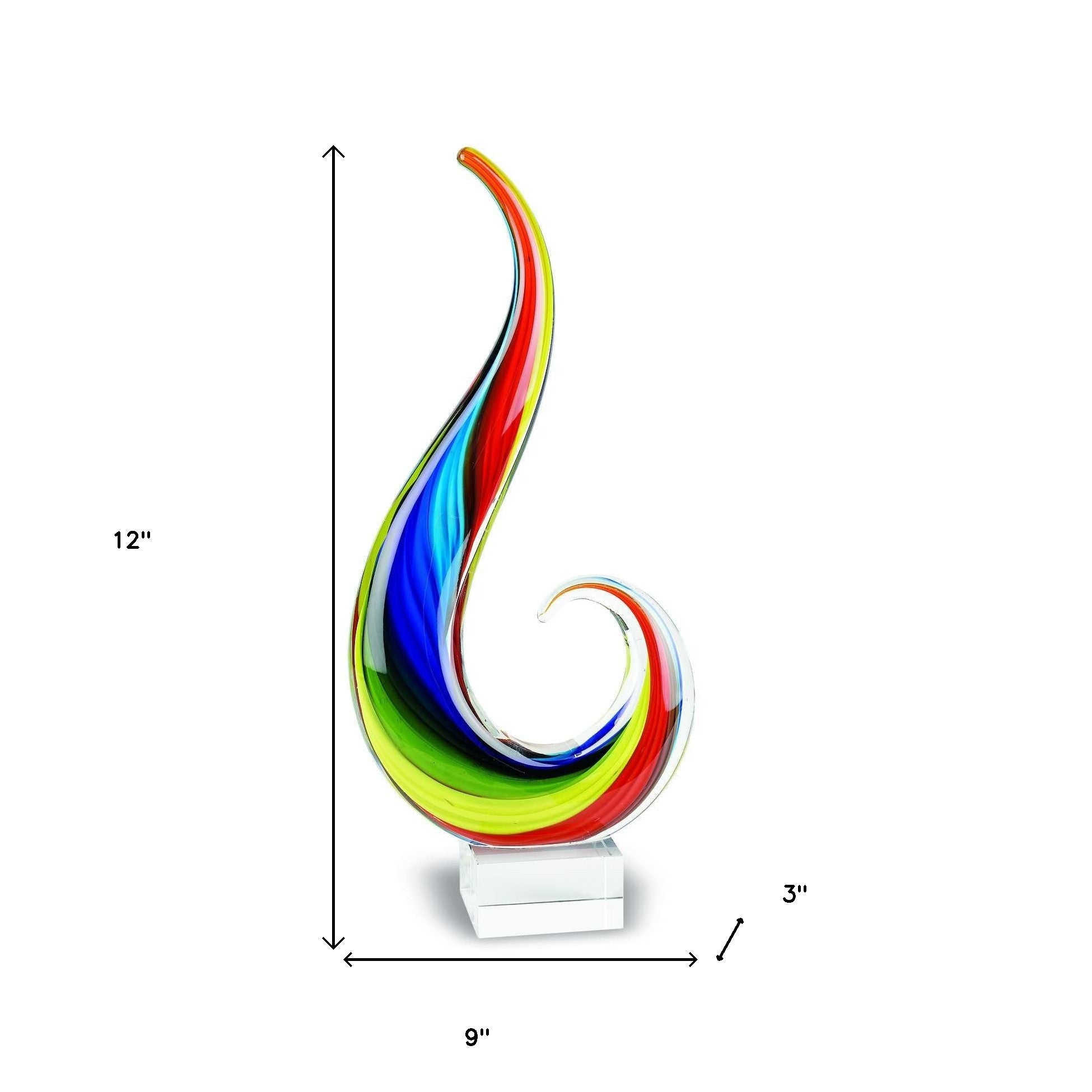 12 Multicolor Art Glass Centerpiece