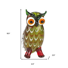 8 Mouth Blown Owl Art Glass