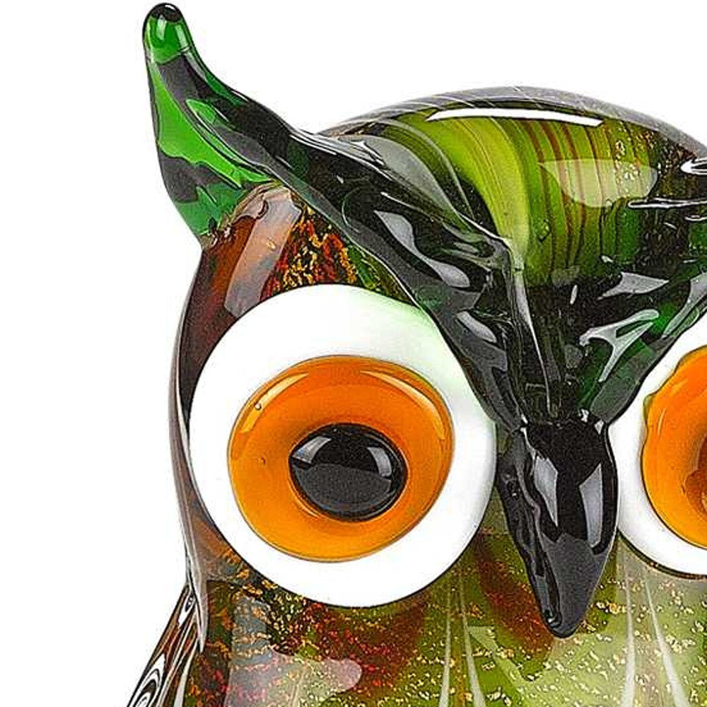 8 Mouth Blown Owl Art Glass