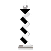 14 Hand Crafted Crystal Pair Of Black Accent Candlesticks