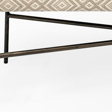 Rectangular Metalblack Metal Base Cream Uphpolstry Accent Based