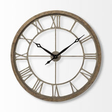 Circle Brown Metal Skeleton Wall Clock 32
