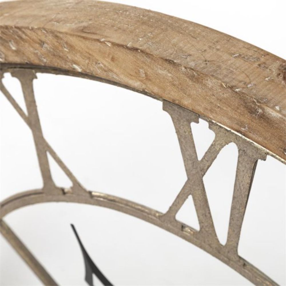 Circle Brown Metal Skeleton Wall Clock 32"