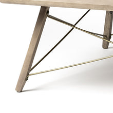 Square Solid Wood Top & Legs Coffee Table Wmetal Bracing