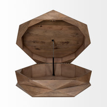 Hexagonal Hinged Solid Wood Top And Base Coffee Table