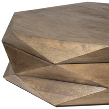 Hexagonal Hinged Solid Wood Top And Base Coffee Table