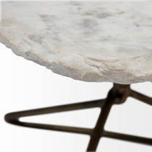 Irregular White Marble Top And Gold Metal Base Coffee Table