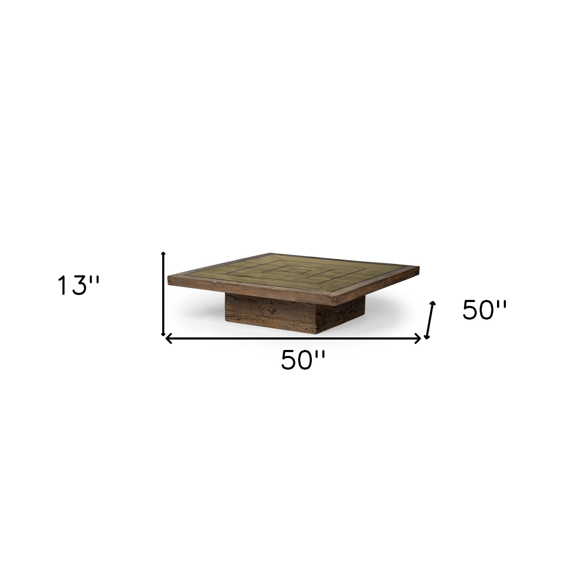 Square Solid Wood Table And Base Coffee Table