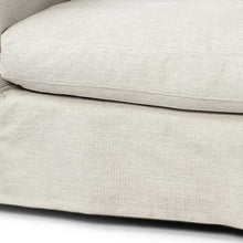 Cream Slipcover Upholstered Fabric Seating  Wide Accent Chair With Wooden Frame And Legs