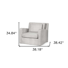 Frost Gray Slipcover Upholstered Fabric Seating  Wide Accent Chair With Wooden Frame And Legs