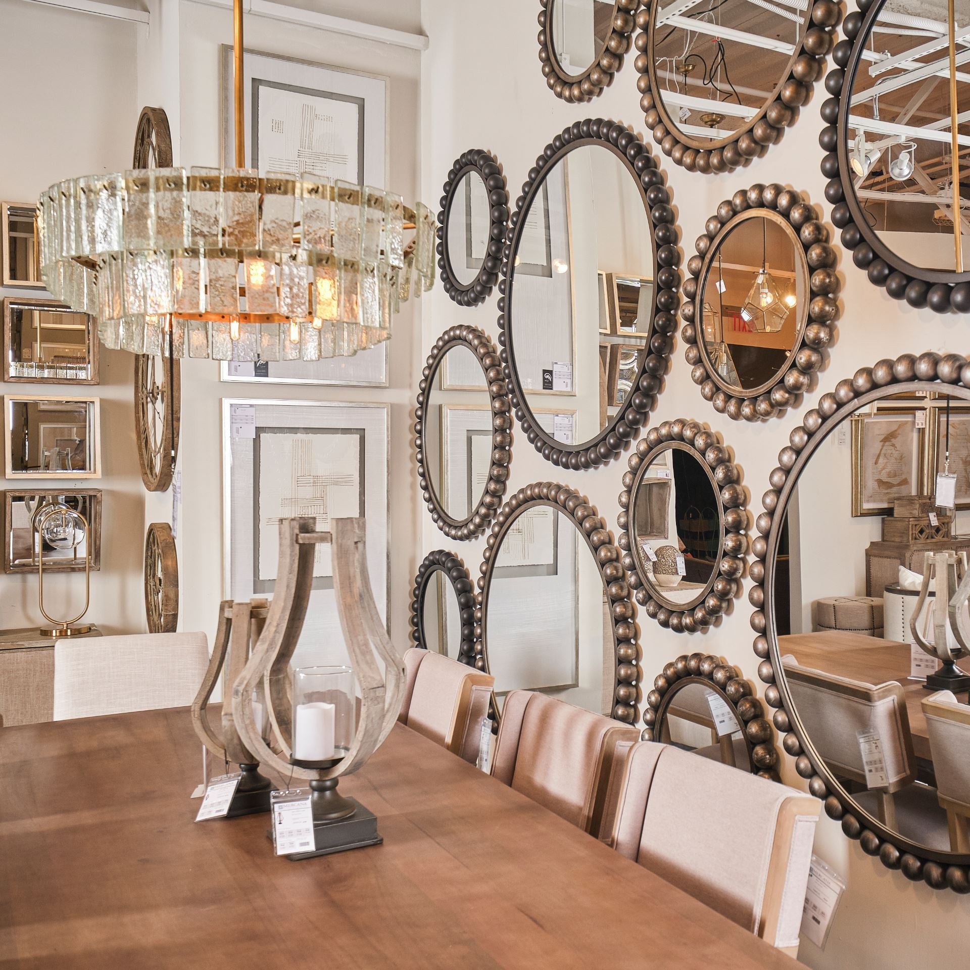 43 英寸圓形黑色金屬球框壁鏡