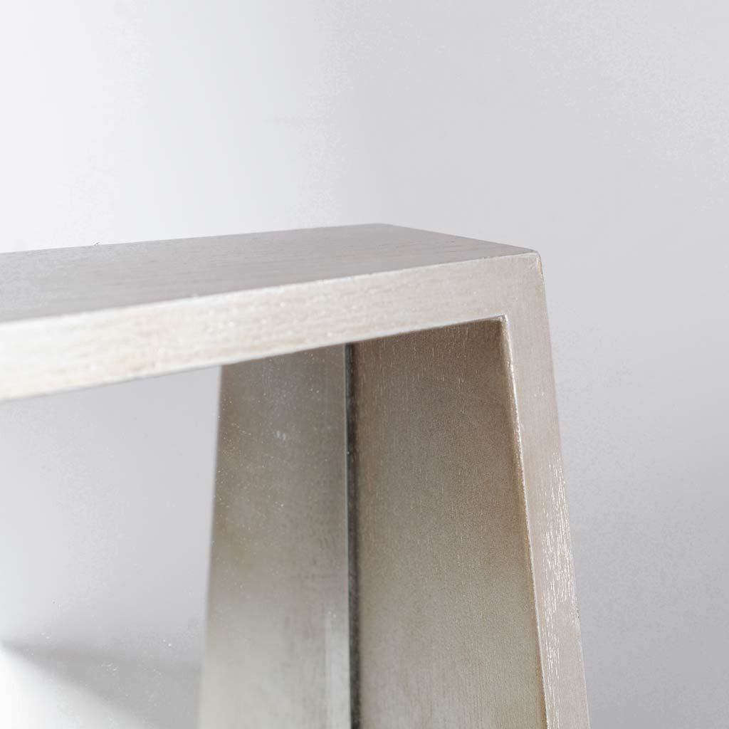 Caja de espejo de madera de champán