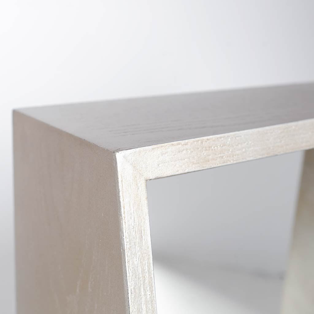 Caja de espejo de madera de champán