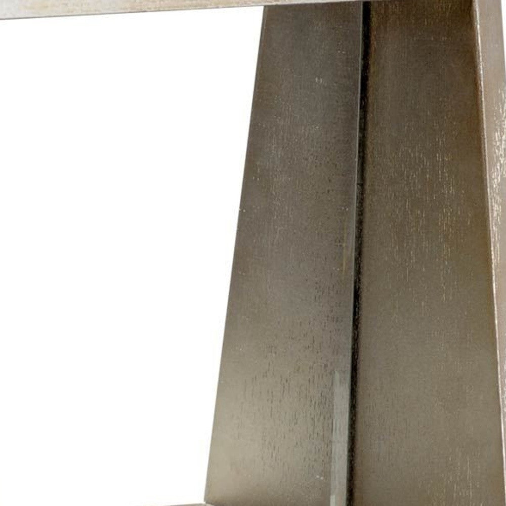 Caja de espejo de madera de champán