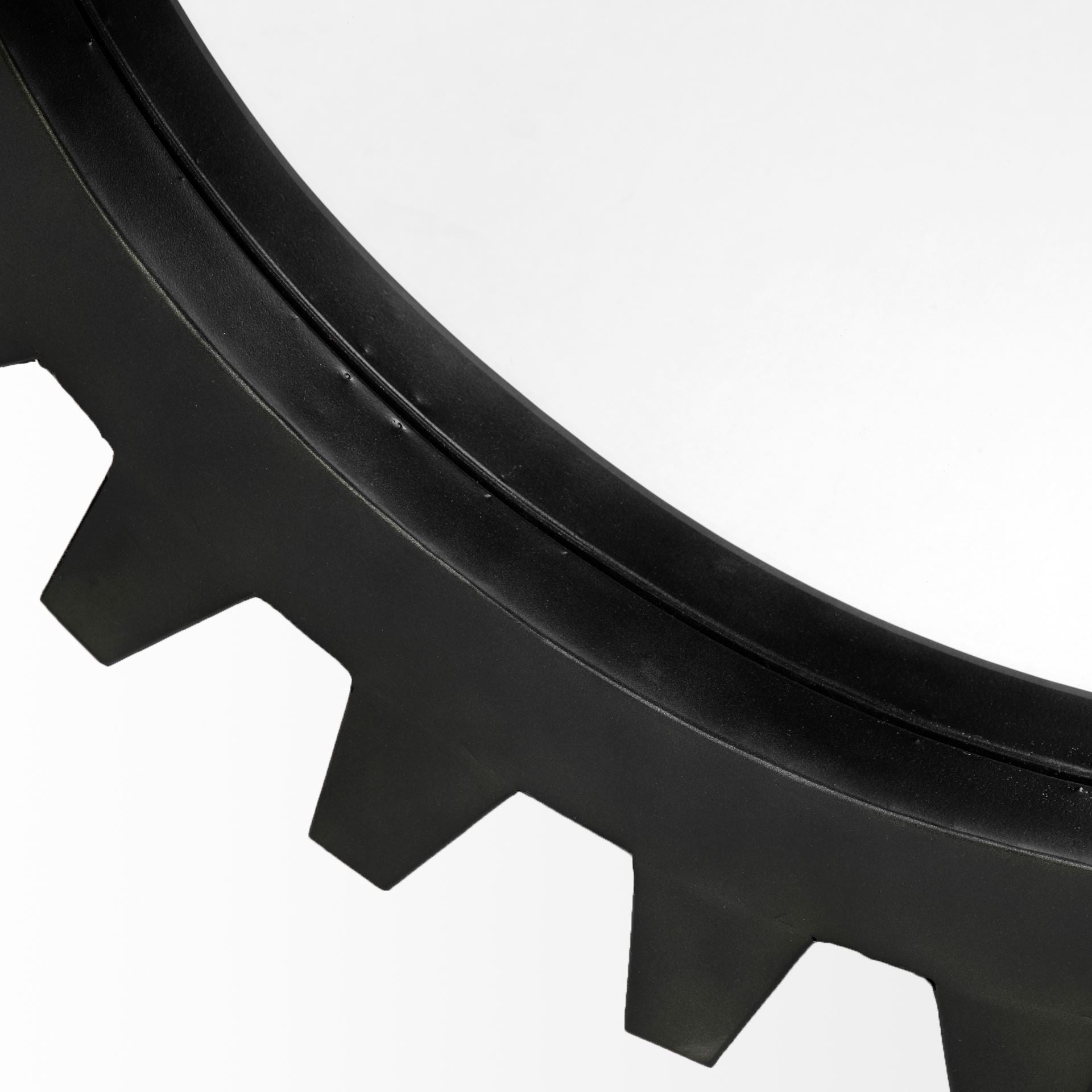 Black Cog Round Metal Frame Wall Mirror 26"