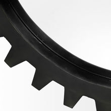 Black Cog Round Metal Frame Wall Mirror 26