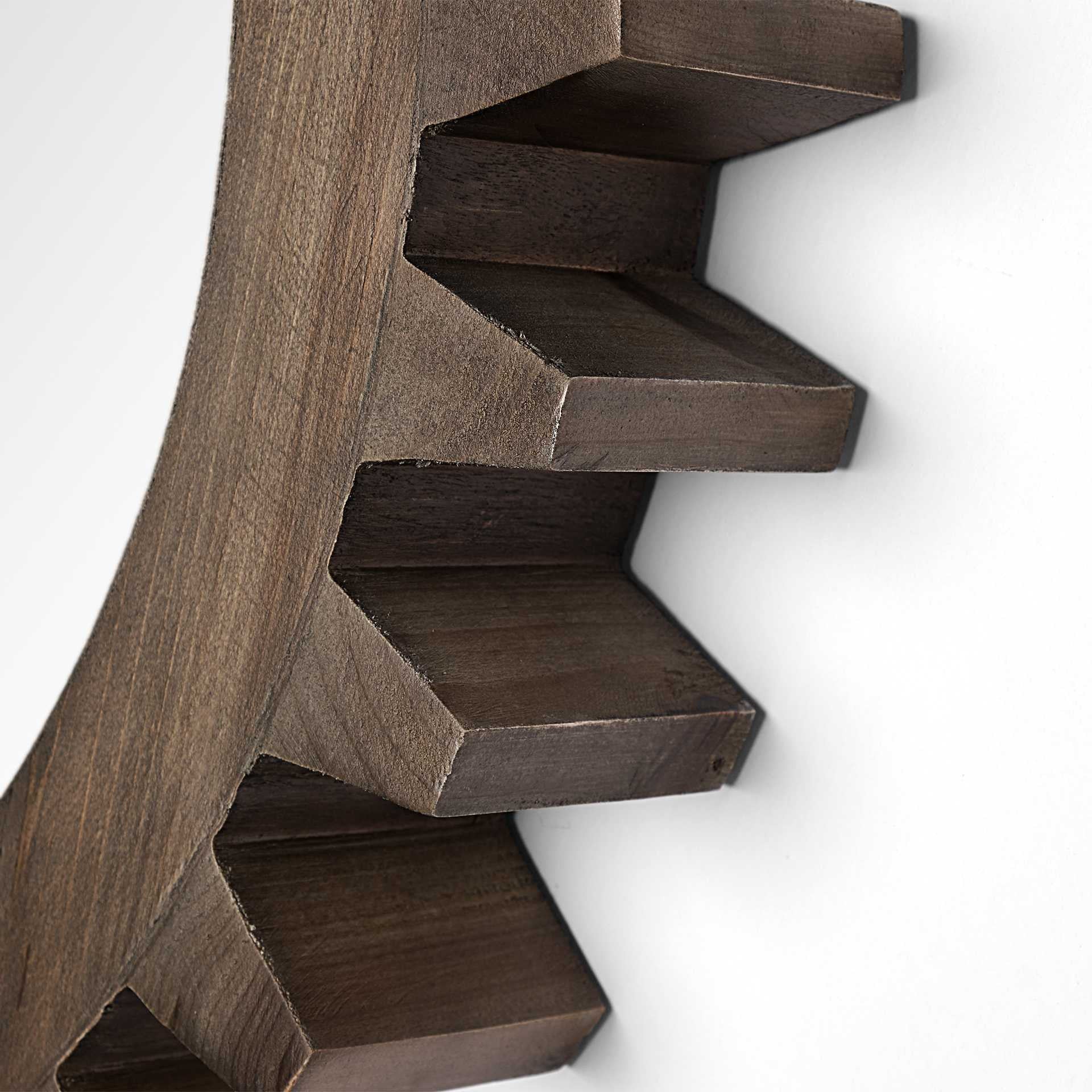 Espejo de pared redondo con marco de madera natural de 26"