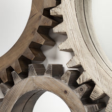 Espejo de pared redondo con marco de madera natural de 26