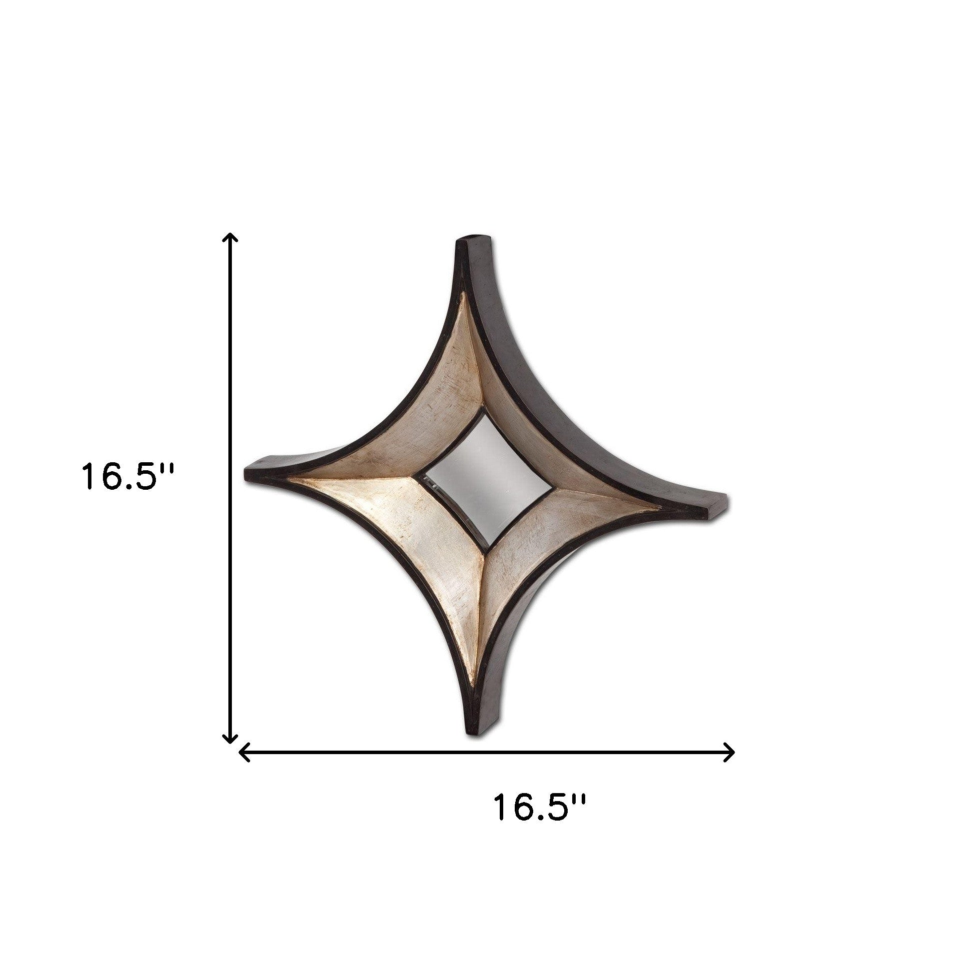 Star Champagne Wood Frame Wall Mirror