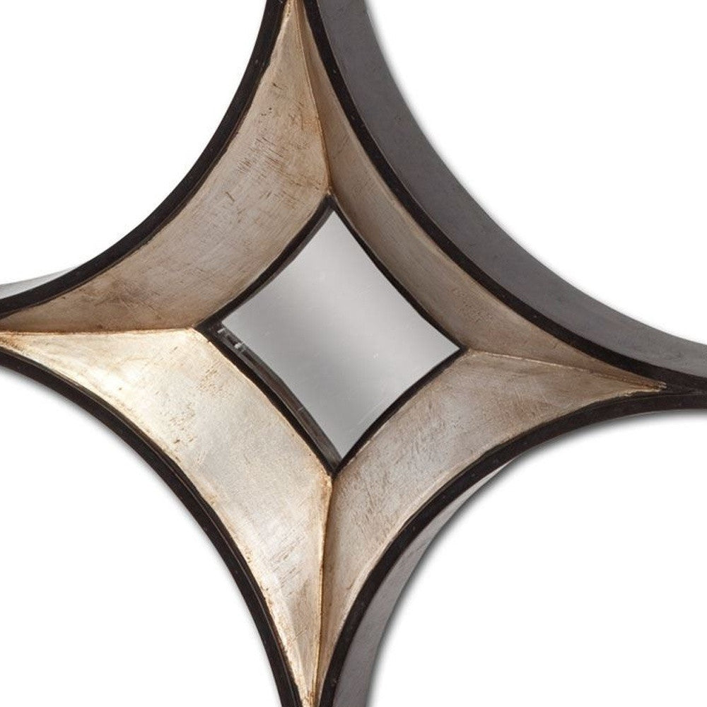 Star Champagne Wood Frame Wall Mirror