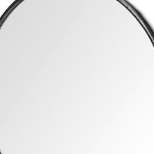 Espejo de pared redondo con marco de metal negro de 47