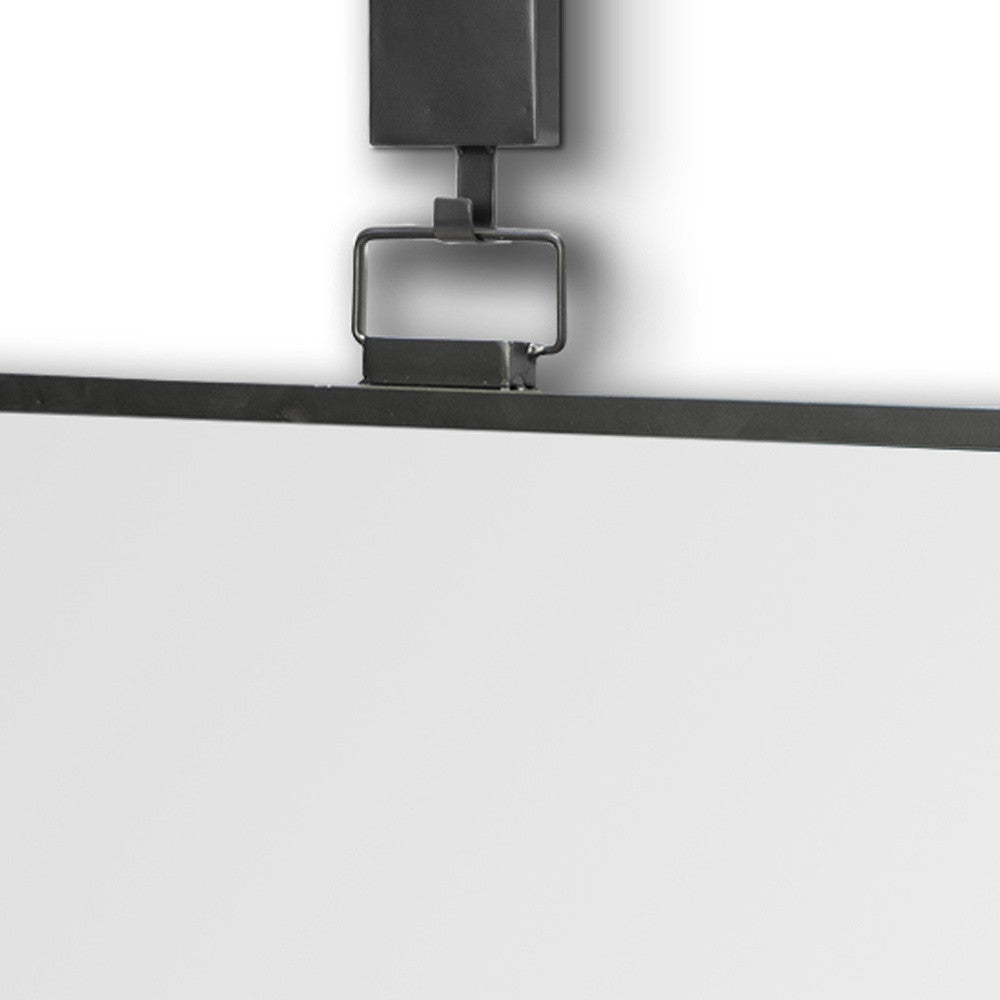 Espejo de pared con marco vertical de metal gris negro