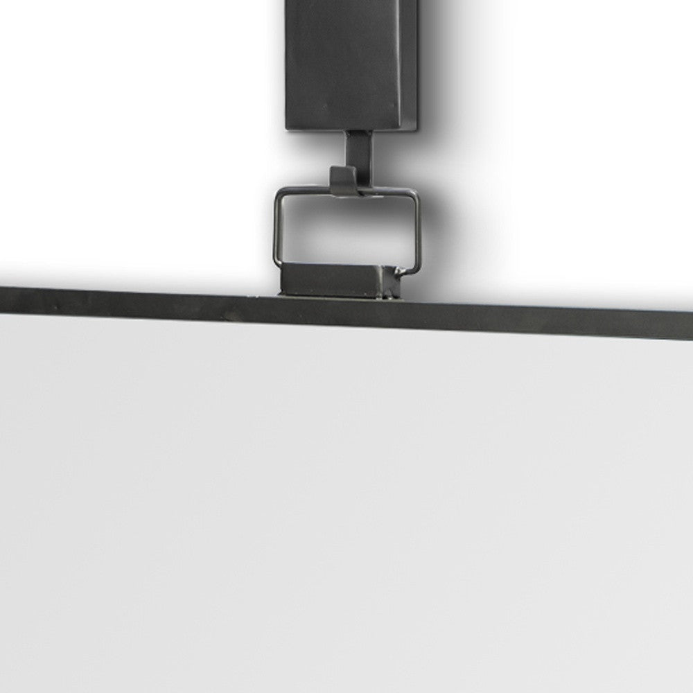 Espejo de pared con marco vertical de metal gris negro