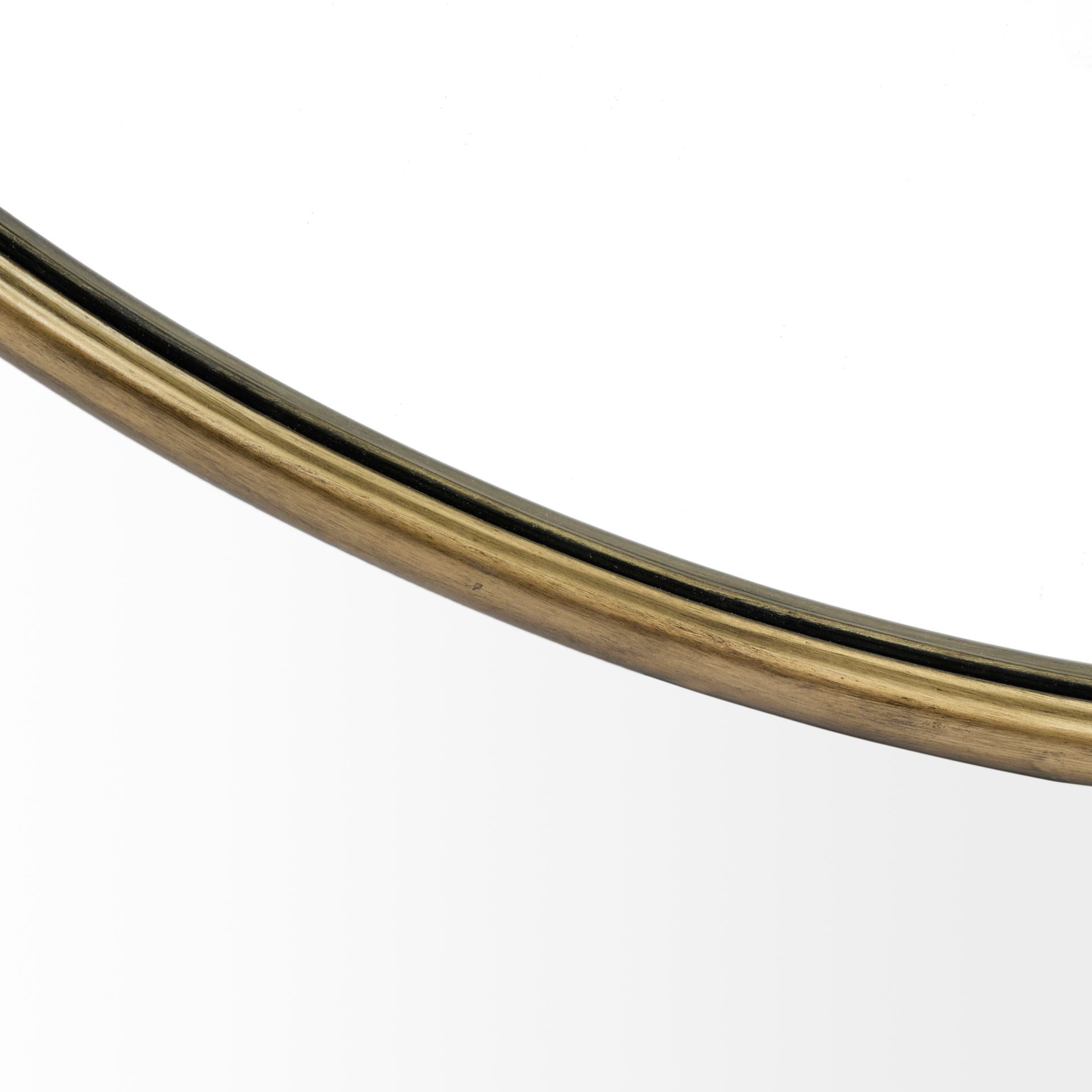 Espejo de pared redondo con marco de metal dorado de 47"