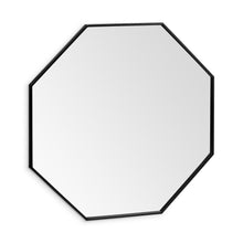 Espejo de pared Octogon con marco de metal negro de 37