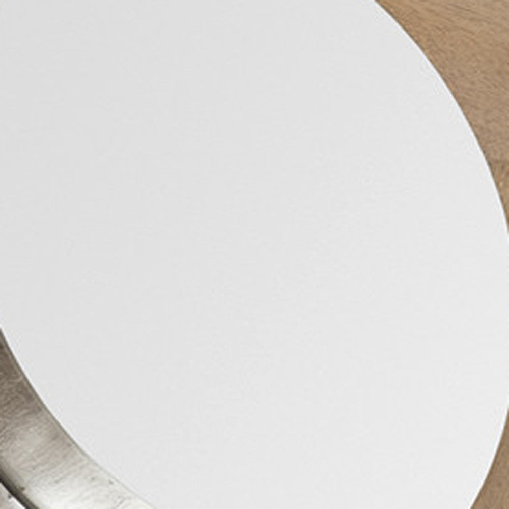 Espejo de pared con marco redondo con acabado de nogal de 17" Cog