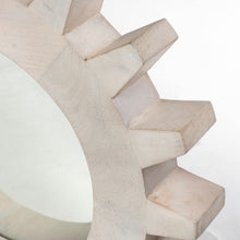 Espejo de pared con marco de madera blanco redondo Cog de 17