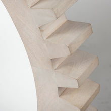 Espejo de pared redondo con marco de madera blanca de 35.5