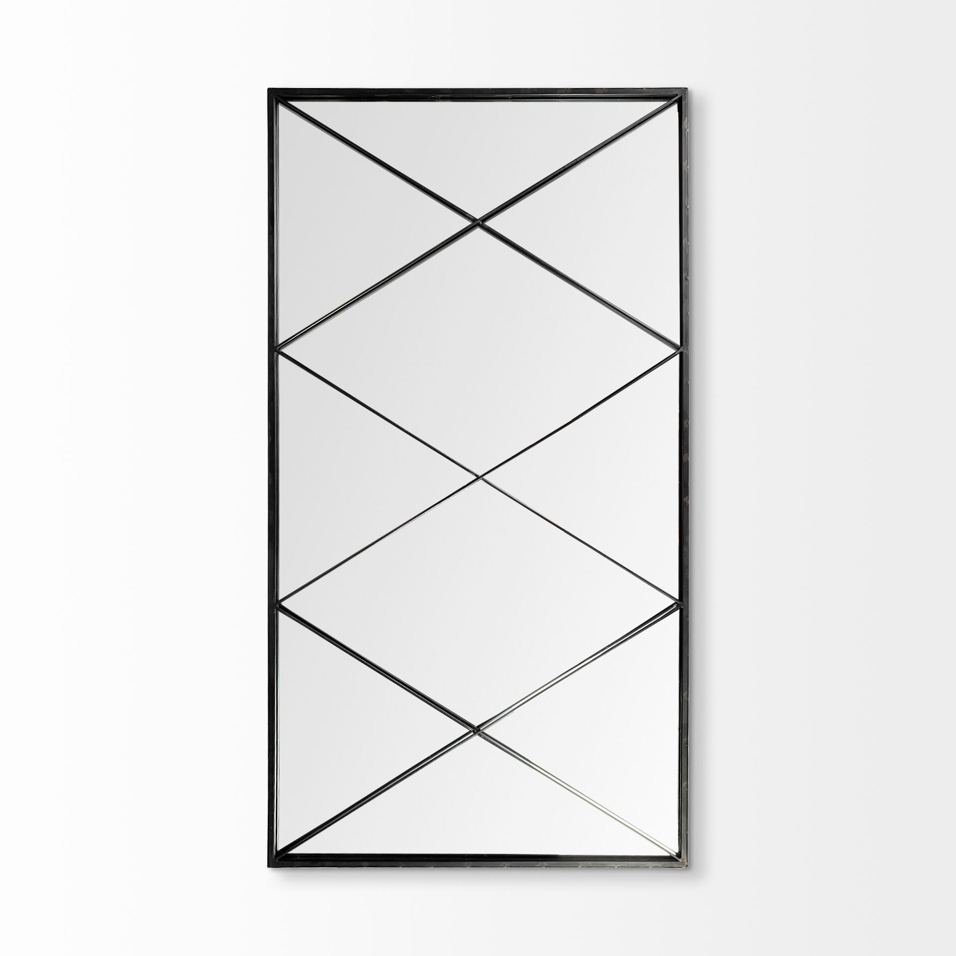 Rectangular Black Metal Frame Wall Mirror