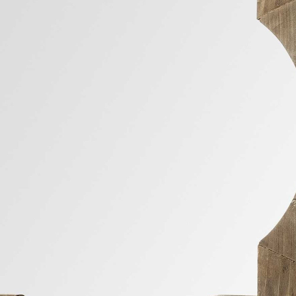 23 英寸圓方形棕色木框壁鏡